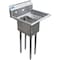 Amgood Stainless Steel 1 Compartment Utility Sink with 10 in. Right Drainboards and Faucet SINK 101410-10R - NO FAUCET - alternate 1